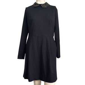 Ted baker Calliea long sleeve black fitted mini dress